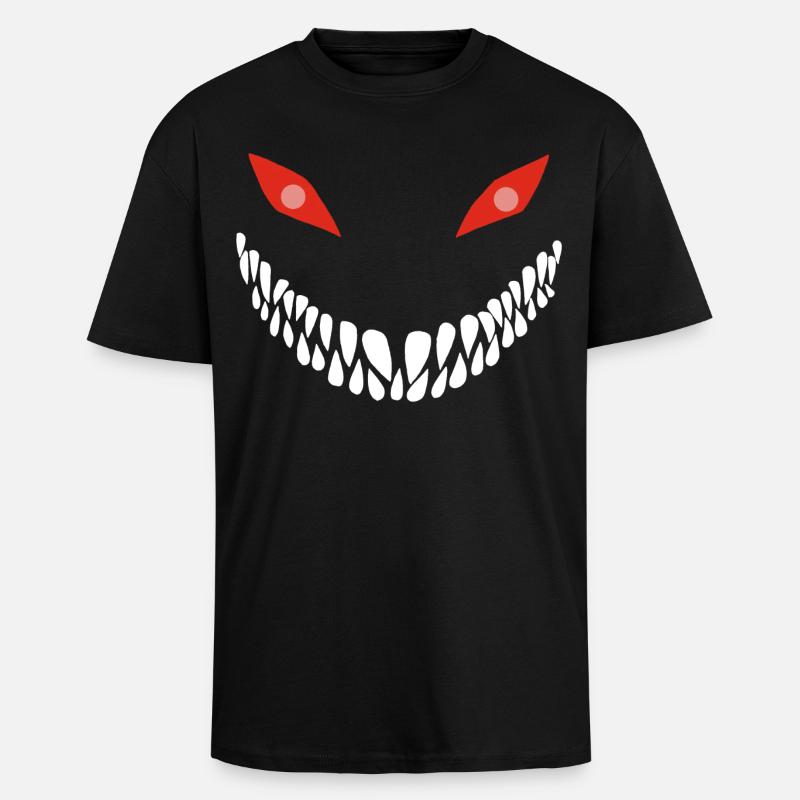 Fleischfressendes Lächeln - Oversized Heavyweight Unisex T-Shirt - Schwarz