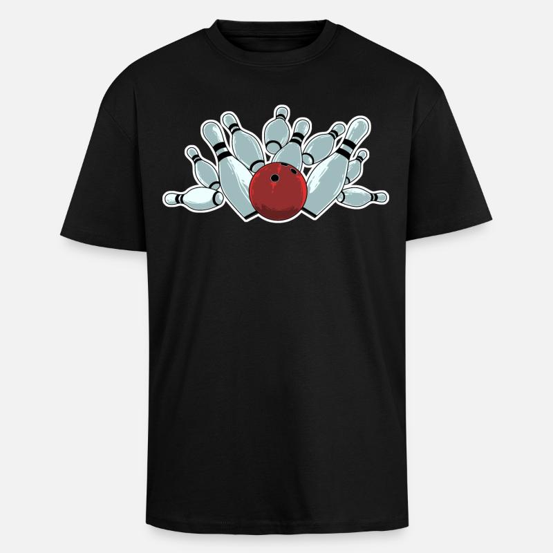 Bowling Strike - Oversized Heavyweight Unisex T-Shirt - Schwarz
