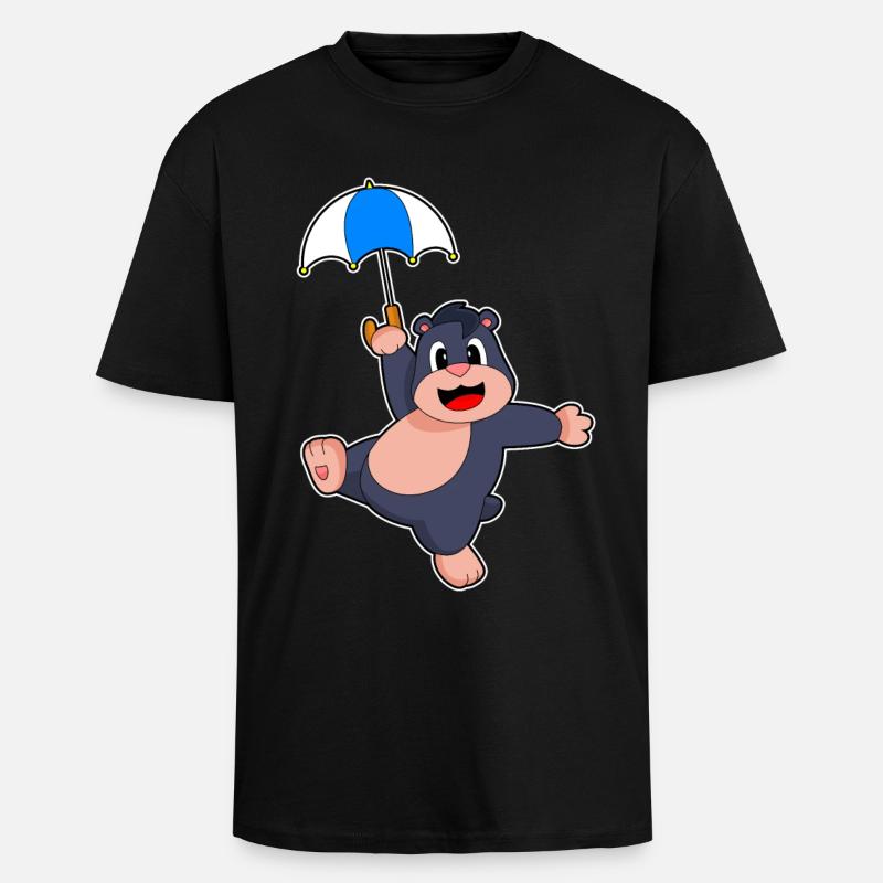 Maulwurf Regenschirm - Oversized Heavyweight Unisex T-Shirt - Schwarz
