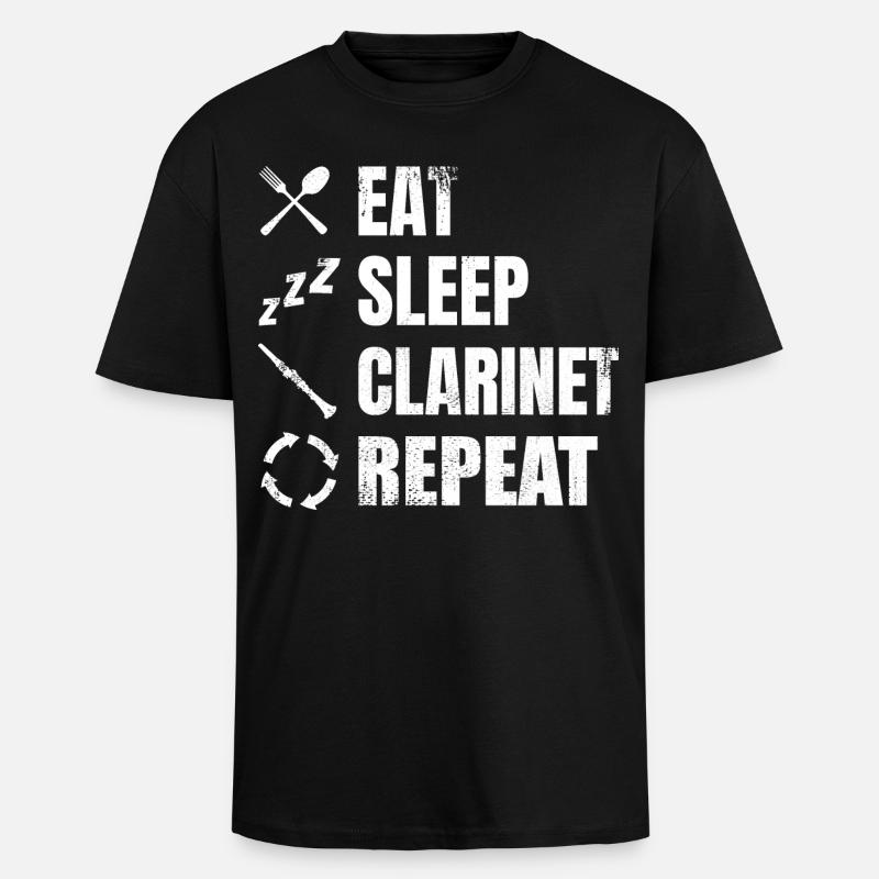 Klarinette Routine - Oversized Heavyweight Unisex T-Shirt - Schwarz