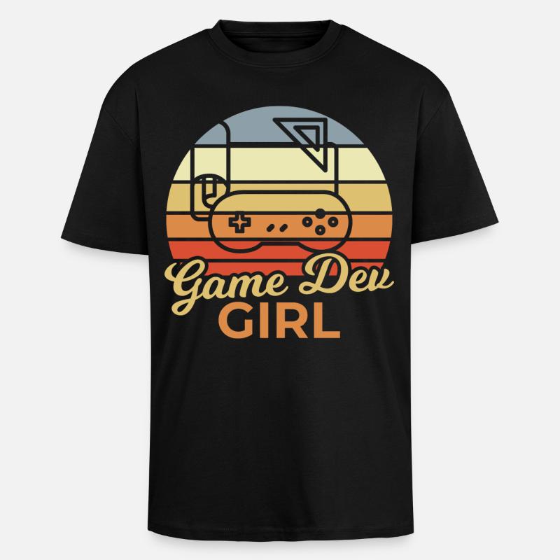 Game Dev Mädchen - Oversized Heavyweight Unisex T-Shirt - Schwarz
