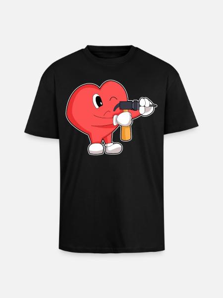 Heart Craftsman Drill Craft - Unisex Oversized Heavyweight T-shirt - black