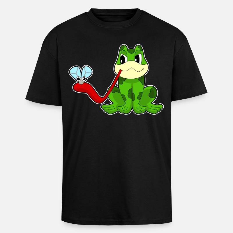 Frosch Fliege - Oversized Heavyweight Unisex T-Shirt - Schwarz