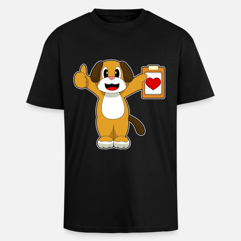 Note du médecin canin - T-shirt unisexe oversize épais - noir