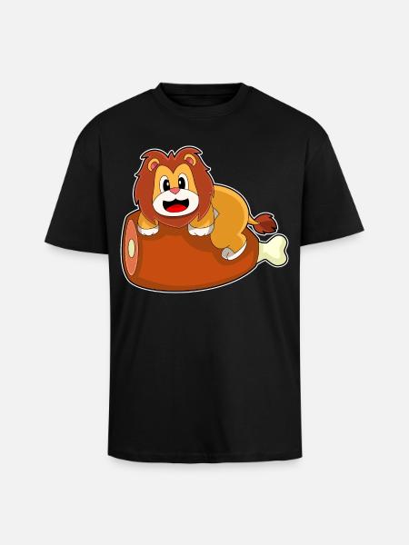 Löwe Fleisch - Oversized Heavyweight Unisex T-Shirt - Schwarz