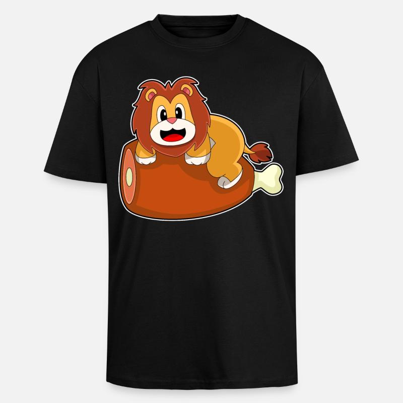 Viande de lion - T-shirt unisexe oversize épais - noir