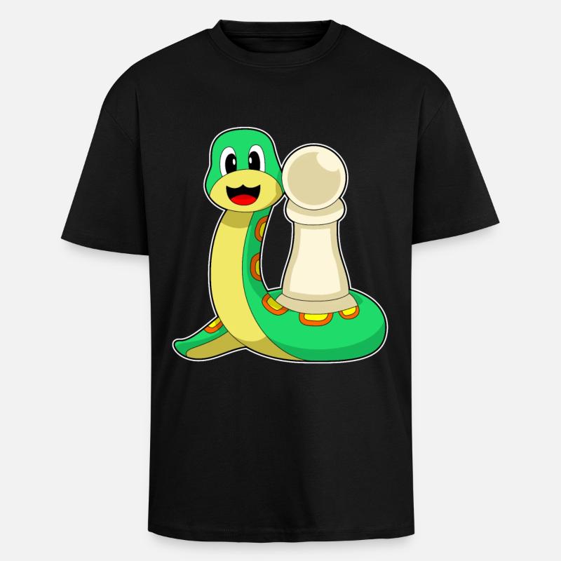 Schachfigur Bauer Schlange Schach - Oversized Heavyweight Unisex T-Shirt - Schwarz