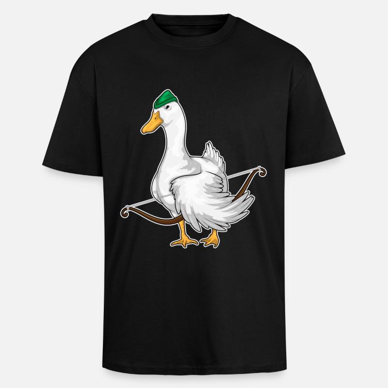 Ente Bogenschütze Bogen - Oversized Heavyweight Unisex T-Shirt - Schwarz