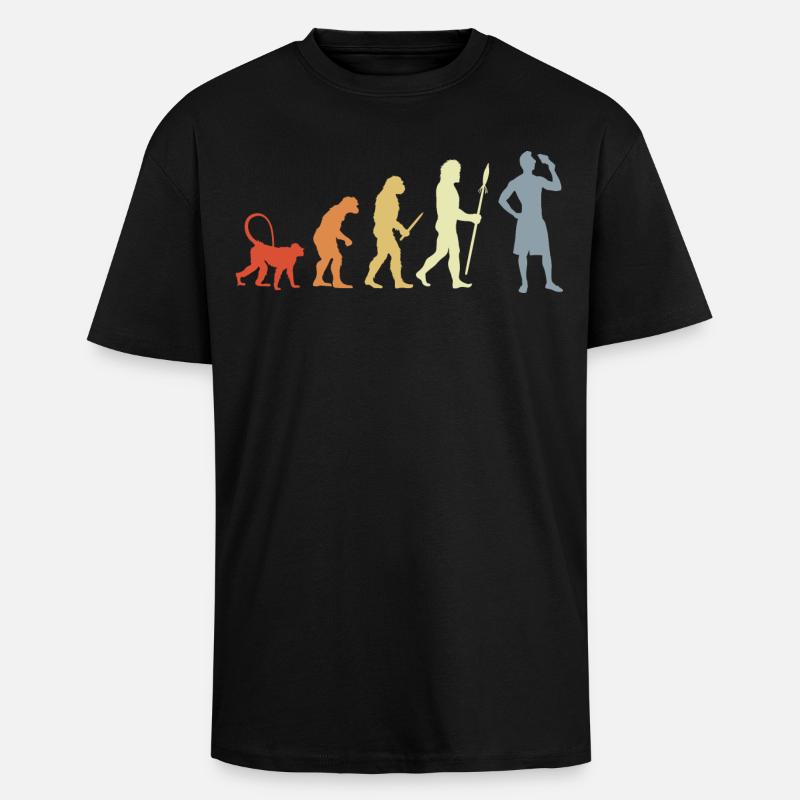 Evolution Amateurs de crème glacée - T-shirt unisexe oversize épais - noir