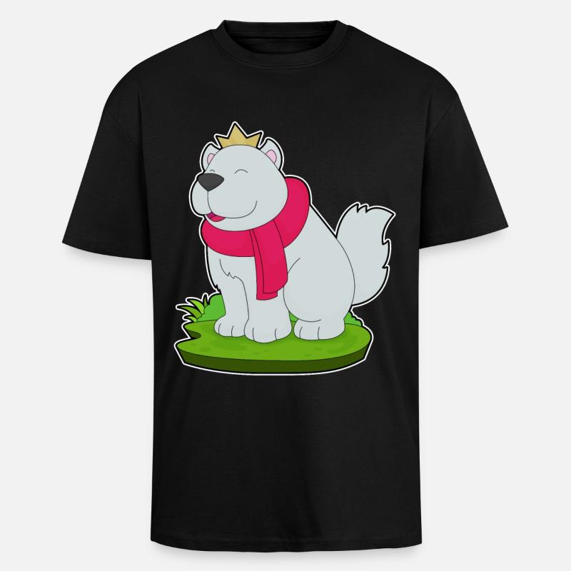 Hund Prinz Krone - Oversized Heavyweight Unisex T-Shirt - Schwarz