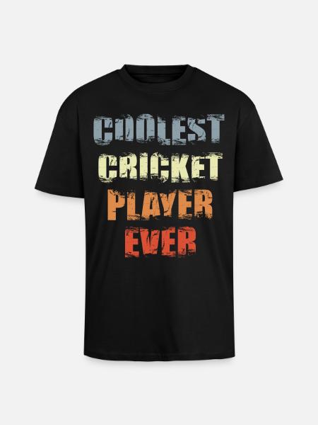 Coolest Cricket Player - Unisex Oversized Heavyweight T-shirt - black