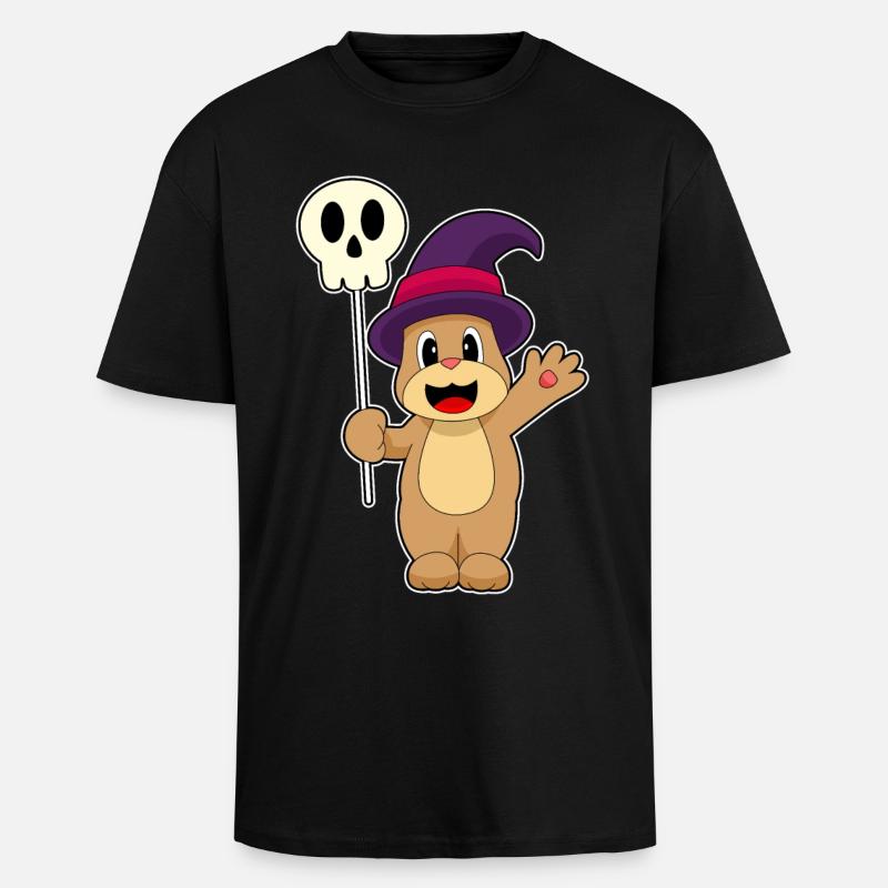 Bär Halloween Hexe Geist - Oversized Heavyweight Unisex T-Shirt - Schwarz