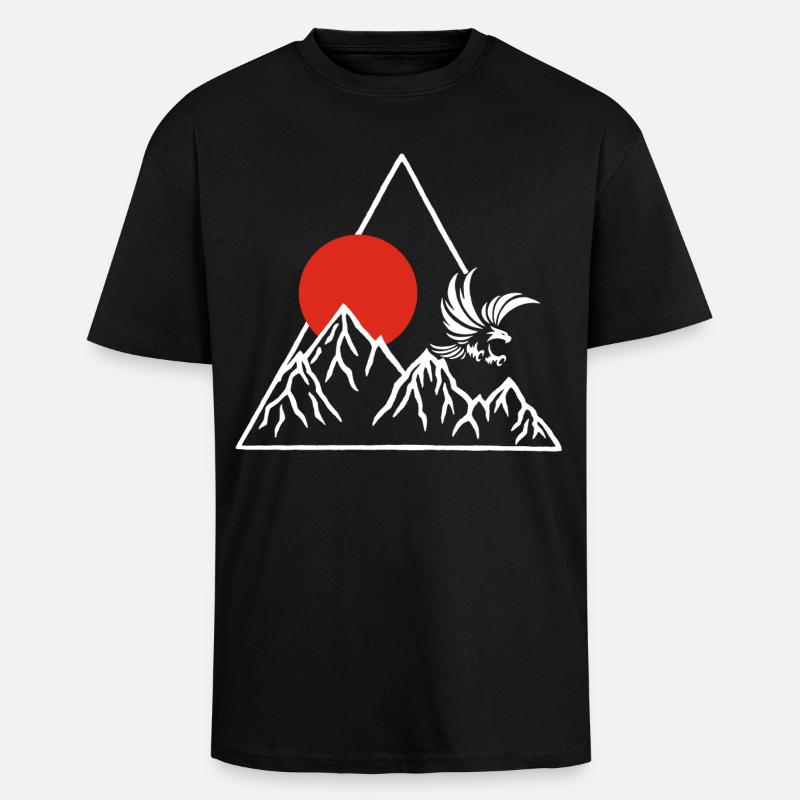 Le toit du monde (blanc) - T-shirt unisexe oversize épais - noir