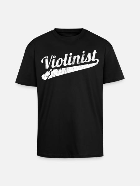 Funny violinist - Unisex Oversized Heavyweight T-shirt - black