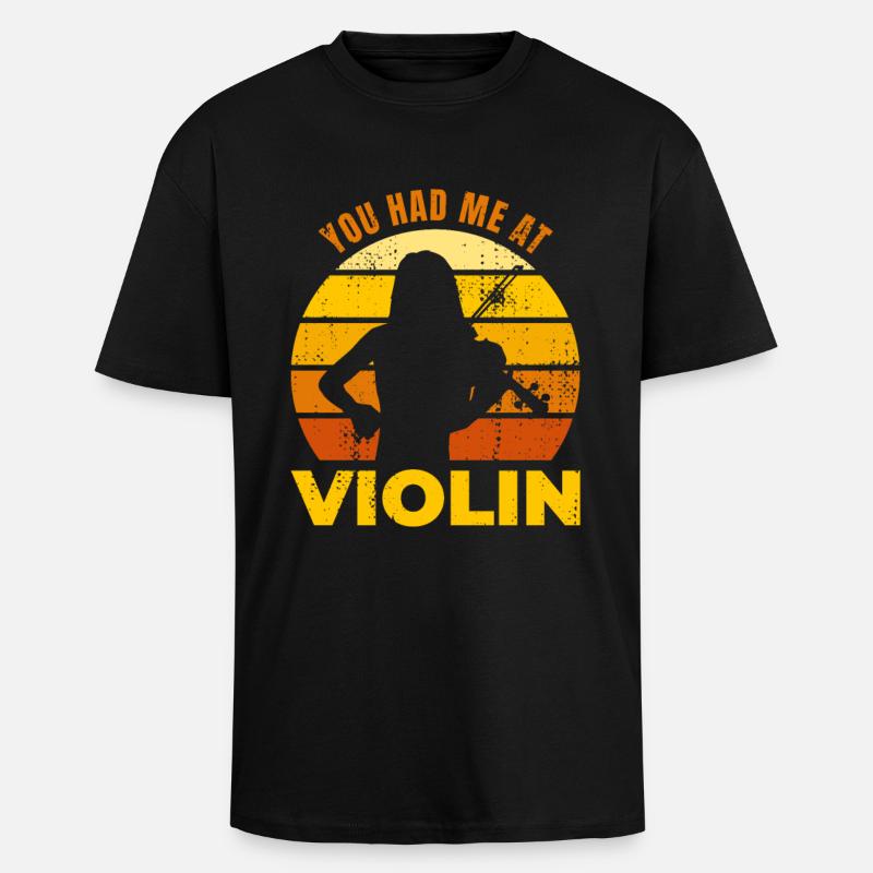 Tu m’as eu au violon - T-shirt unisexe oversize épais - noir
