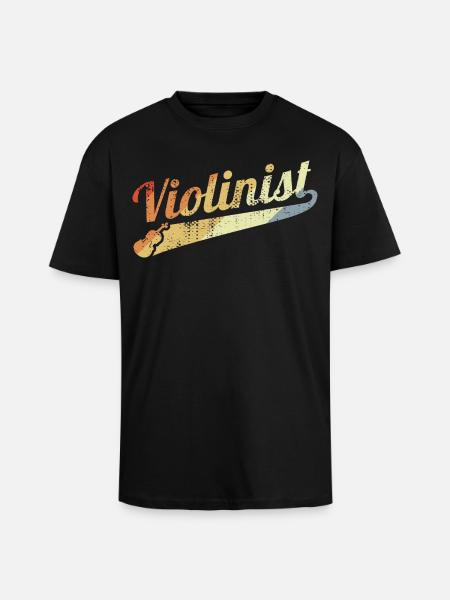 Retro Violin Player - Unisex Oversized Heavyweight T-shirt - black
