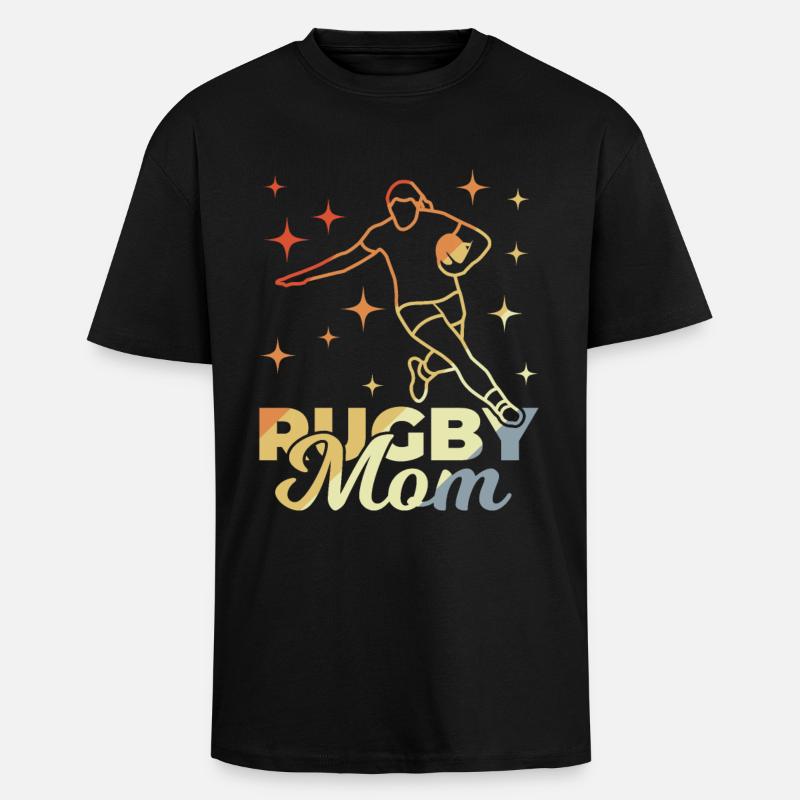 Rugby Mom - Unisex Oversized Heavyweight T-shirt - black