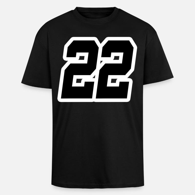 Nummer zweiundzwanzig 22 - Oversized Heavyweight Unisex T-Shirt - Schwarz