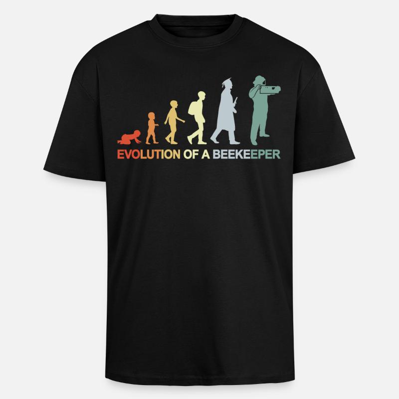 Imker Evolution - Oversized Heavyweight Unisex T-Shirt - Schwarz