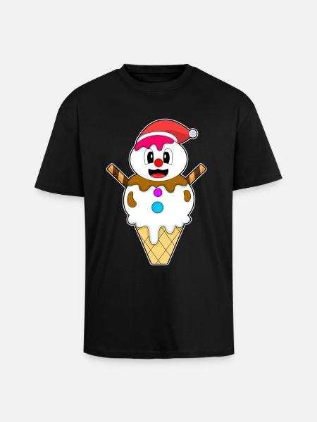 Schneemann Weihnachten Waffeleis - Unisex Oversized Heavyweight T-shirt - black