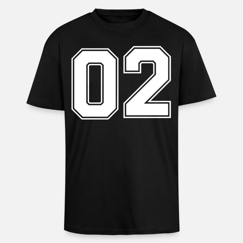Nummer zwei 2 - Oversized Heavyweight Unisex T-Shirt - Schwarz