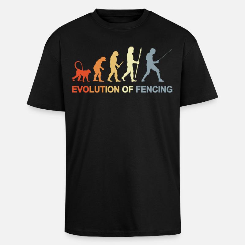Évolution de l’escrime - T-shirt unisexe oversize épais - noir