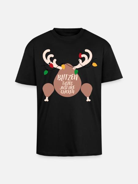 Dekorierter Oberschenkel: Hähnchengeschmack - Oversized Heavyweight Unisex T-Shirt - Schwarz
