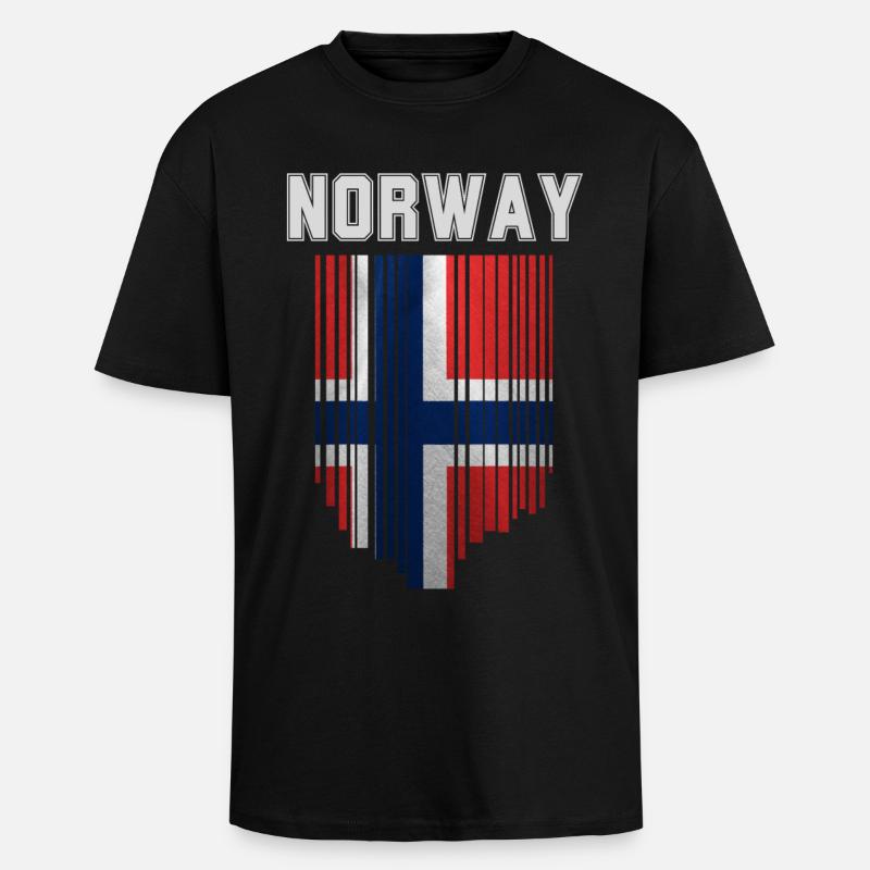 Norwegian flag, Norwegian pride - Unisex Oversized Heavyweight T-shirt - black