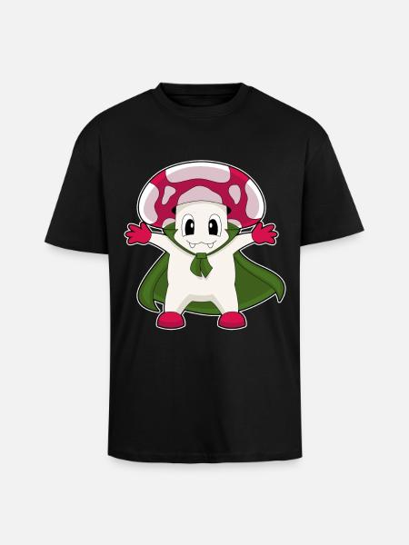 Vampire d’Halloween aux champignons - T-shirt unisexe oversize épais - noir