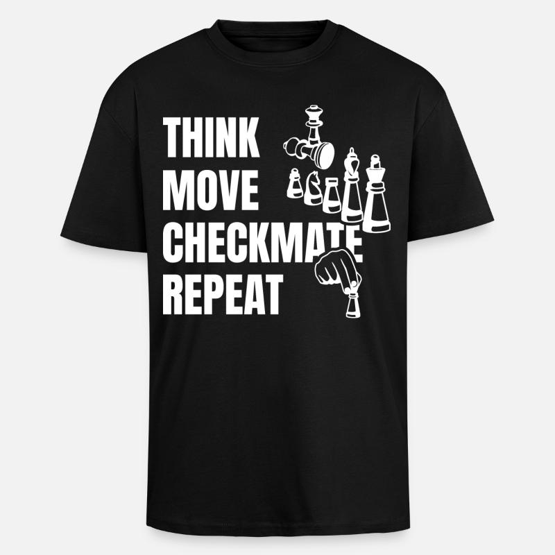 Pensez à jouer à Checkmate ensuite - T-shirt unisexe oversize épais - noir