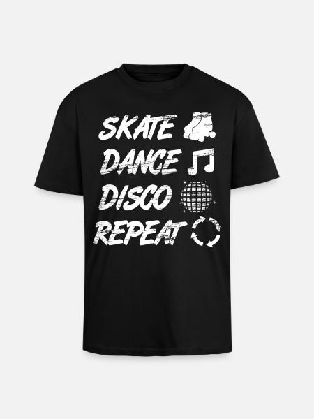 Rollschuh Disco - Oversized Heavyweight Unisex T-Shirt - Schwarz