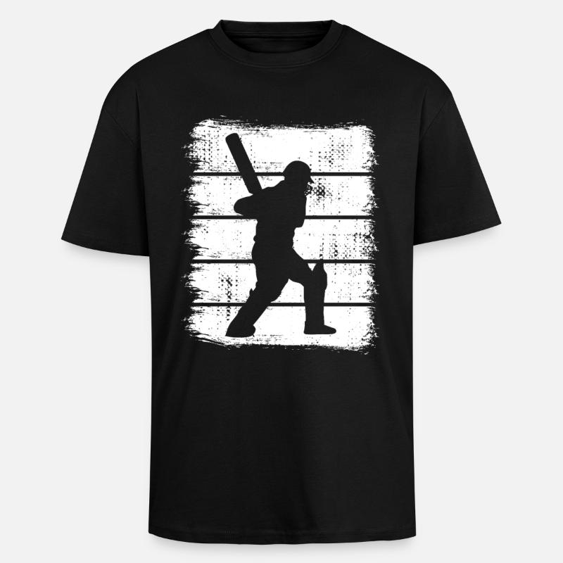 Batteur de cricket - T-shirt unisexe oversize épais - noir