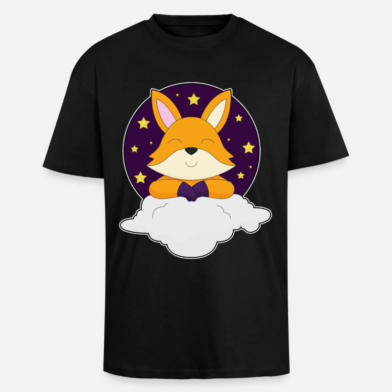 Fox Clouds - Unisex Oversized Heavyweight T-shirt - black