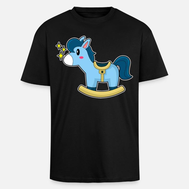 Cheval à bascule - T-shirt unisexe oversize épais - noir
