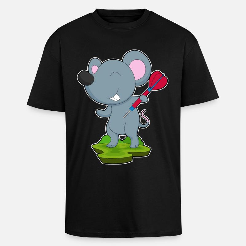Fléchette de souris - T-shirt unisexe oversize épais - noir