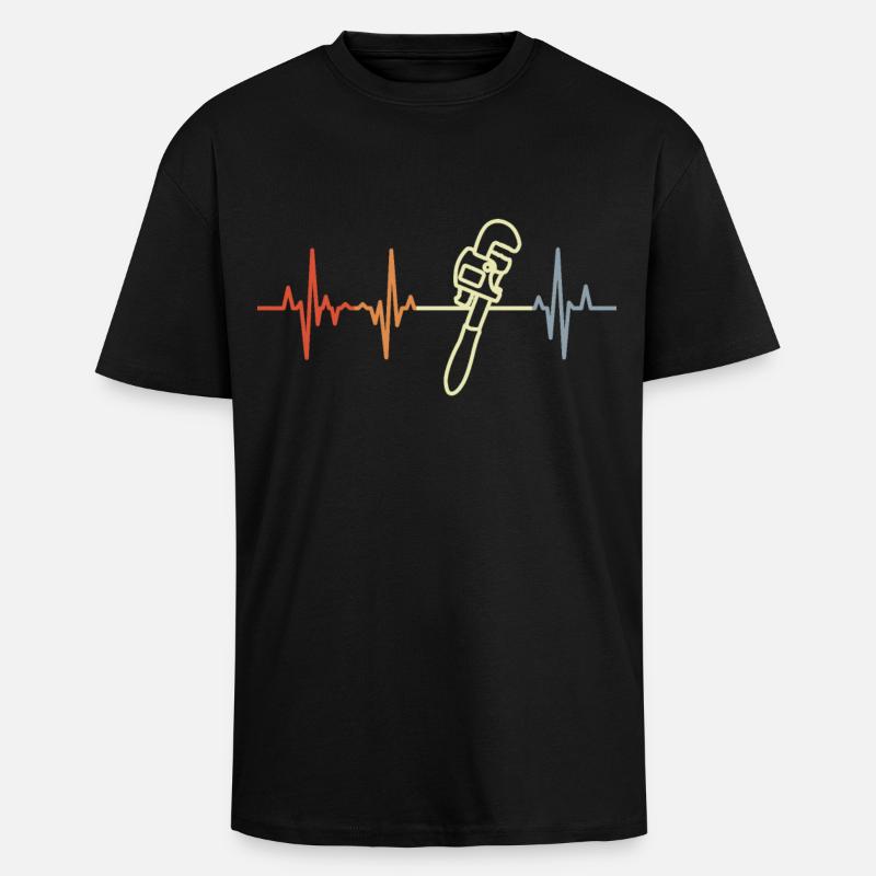 Clé à pipe Palpitations cardiaques - T-shirt unisexe oversize épais - noir