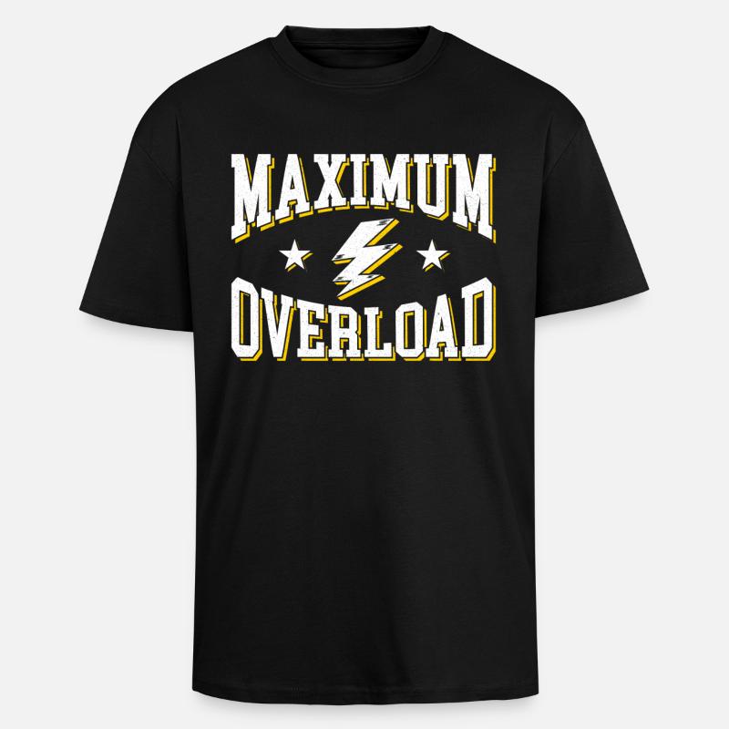Maximum Overload Bold Retro Print - Unisex Oversized Heavyweight T-shirt - black