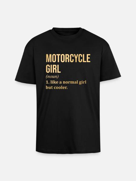 Motorrad Mädchen Lustiger Spruch - Oversized Heavyweight Unisex T-Shirt - Schwarz