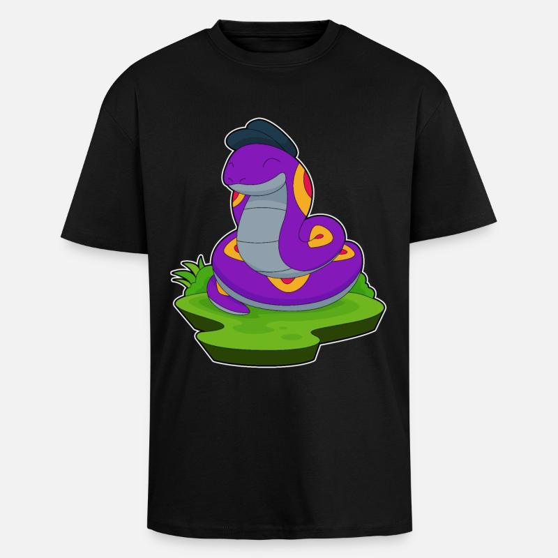 Chapeau de serpent - T-shirt unisexe oversize épais - noir