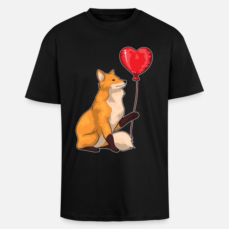 Fuchs Luftballon - Oversized Heavyweight Unisex T-Shirt - Schwarz
