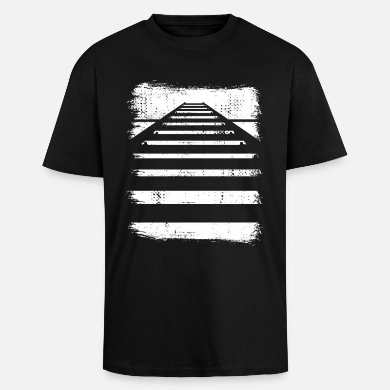 Eisenbahn Gleis - Oversized Heavyweight Unisex T-Shirt - Schwarz