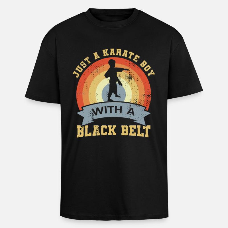 Karate Junge mit schwarzem Gürtel - Oversized Heavyweight Unisex T-Shirt - Schwarz