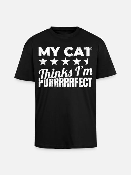 Mon chat me trouve ronronnant - T-shirt unisexe oversize épais - noir