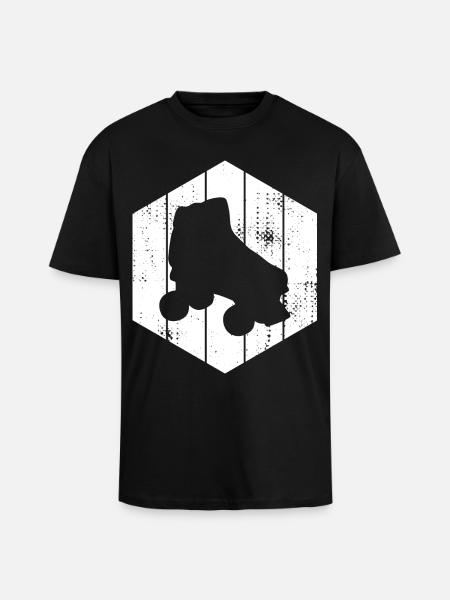 Roller Skates Sketch - Unisex Oversized Heavyweight T-shirt - black