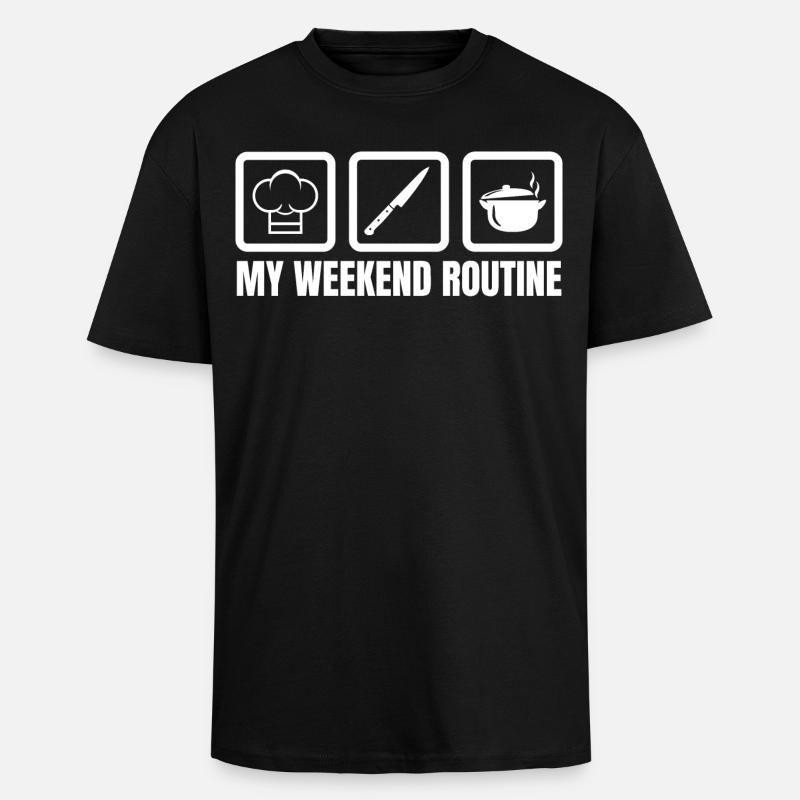 Koch Wochendene - Oversized Heavyweight Unisex T-Shirt - Schwarz