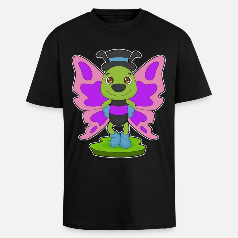 Chapeau papillon - T-shirt unisexe oversize épais - noir