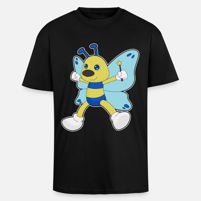 Baguette de sorcier papillon - T-shirt unisexe oversize épais - noir