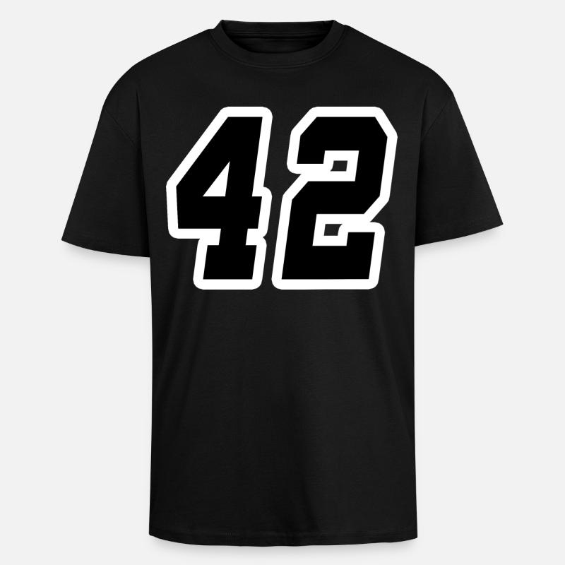 Nummer zweiundvierzig 42 - Oversized Heavyweight Unisex T-Shirt - Schwarz