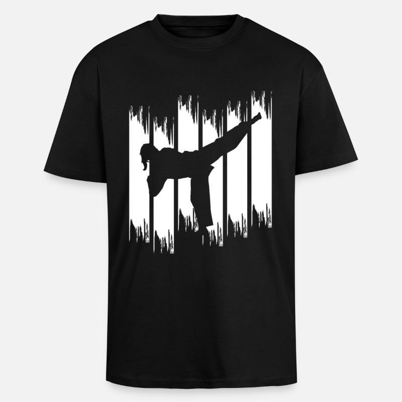 Fille de karaté - T-shirt unisexe oversize épais - noir