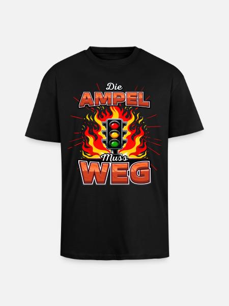 Ampel muss weg - Oversized Heavyweight Unisex T-Shirt - Schwarz